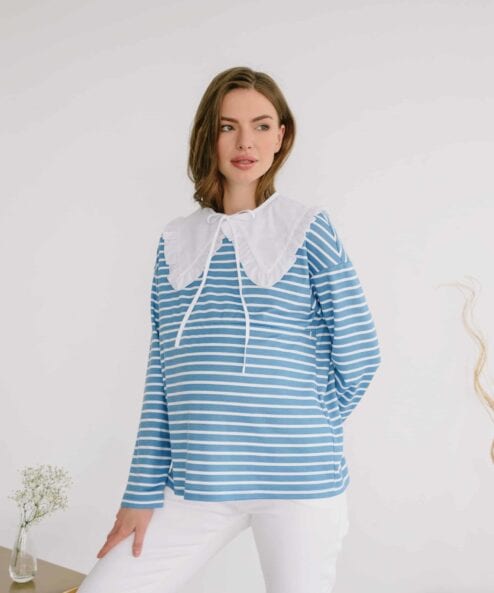 Голубая тельняшка для будущих и кормящих мам Marina — изображение 3