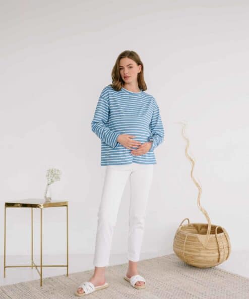 Голубая тельняшка для будущих и кормящих мам Marina — изображение 7