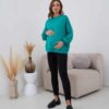 Чёрные плотные леггинсы для беременных со штрипками Samy Warm