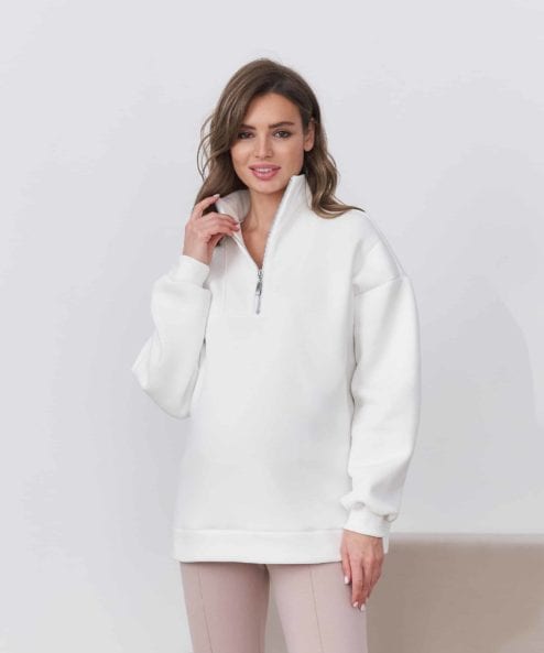 Молочный тёплый свитшот для будущих и кормящих мам Hanna Warm — изображение 4