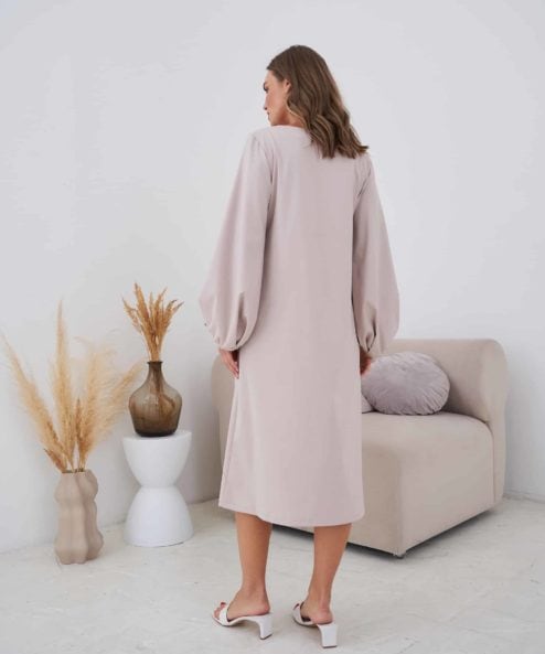 Кофейное платье для беременных и кормящих мам Anabella — изображение 6