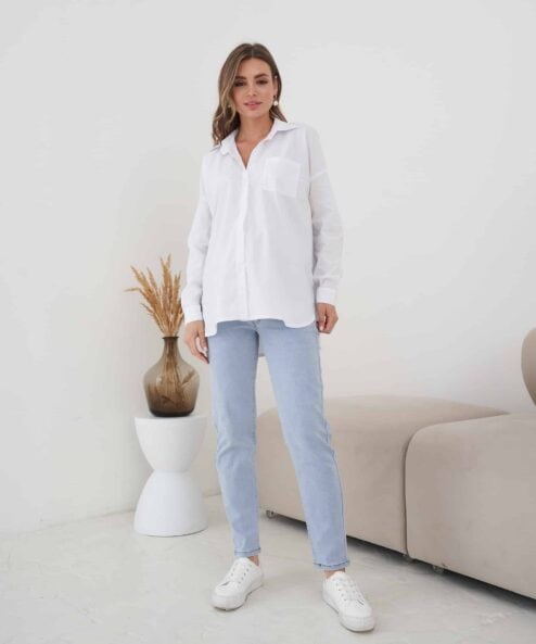 Голубые джинсы moms для будущих мам Kimberly — изображение 4