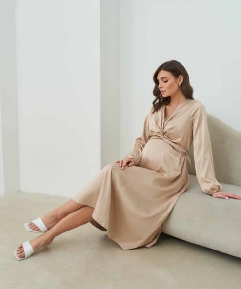 Бежевое платье для беременных и кормящих Blush Бежевое платье для беременных и кормящих Blush — изображение 17