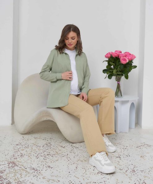 Фисташковая рубашка для беременных Florance — изображение 3