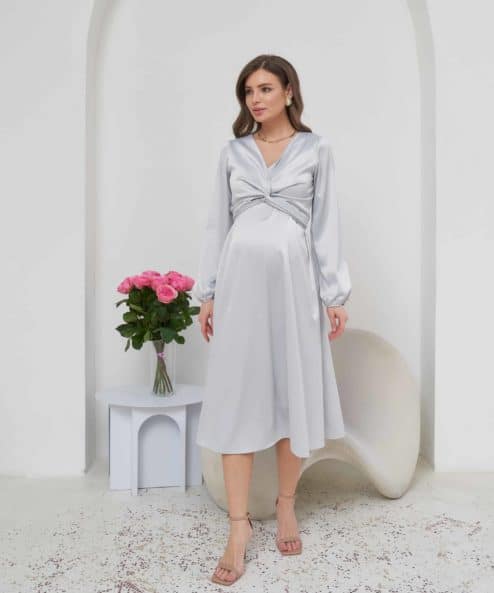 Серебряное платье для беременных и кормящих Blush — изображение 17