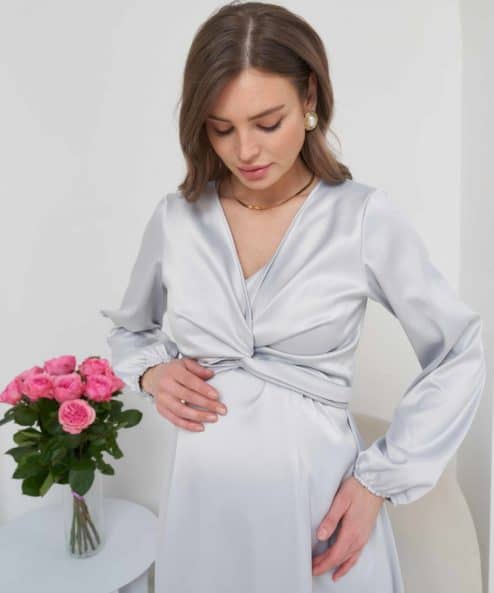 Серебряное платье для беременных и кормящих Blush — изображение 12