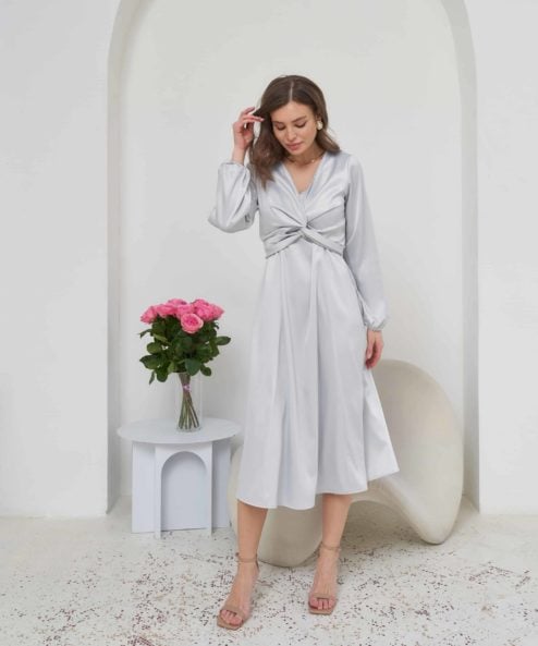 Серебряное платье для беременных и кормящих Blush — изображение 13