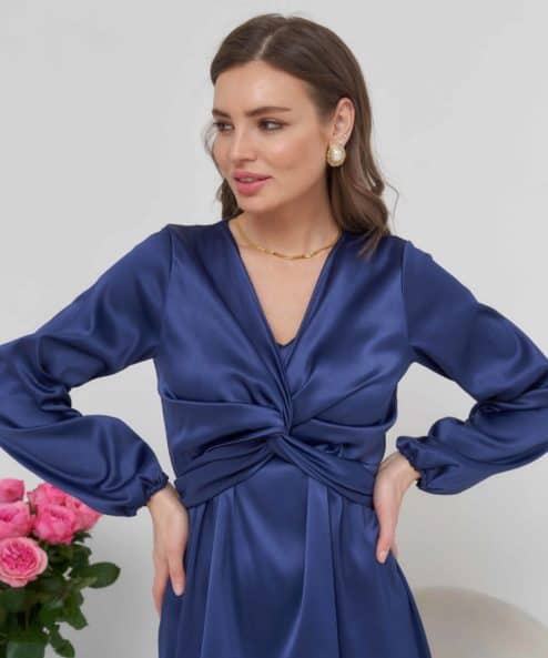Синее платье для беременных и кормящих Blush — изображение 10