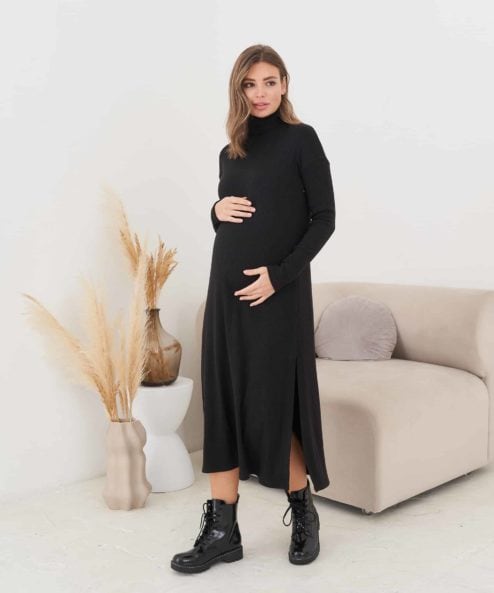 Черное платье для будущих и кормящих мам Vivien — изображение 3