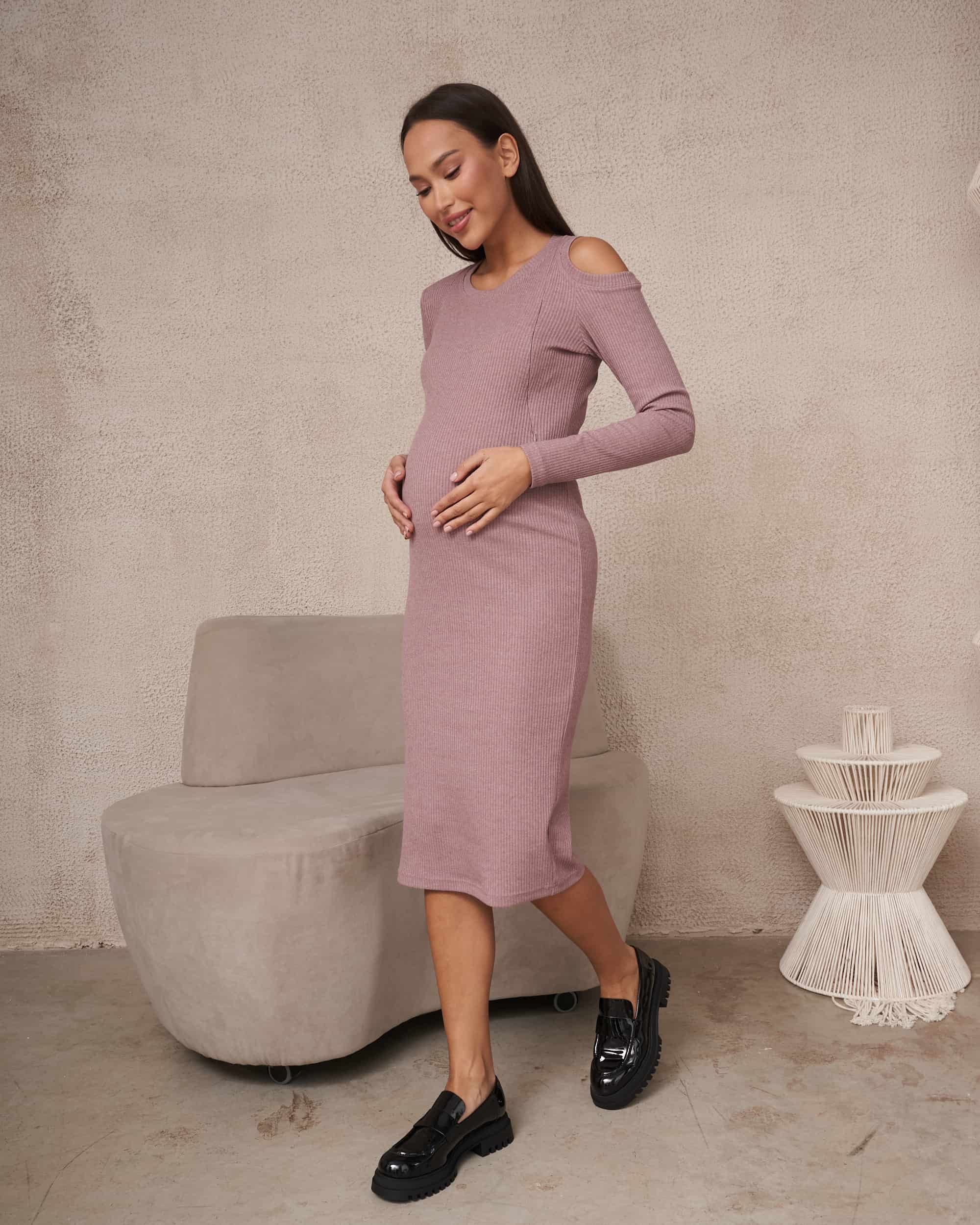 Кофейное платье для будущих и кормящих мам Pretty Кофейное платье для будущих и кормящих мам Pretty