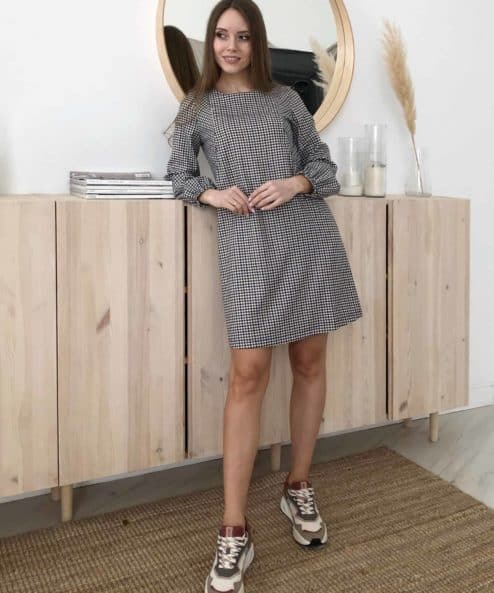 Платье в клетку для беременных и кормящих мам Candis
