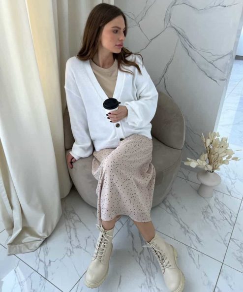 Белый кардиган с пуговицами Yasmin