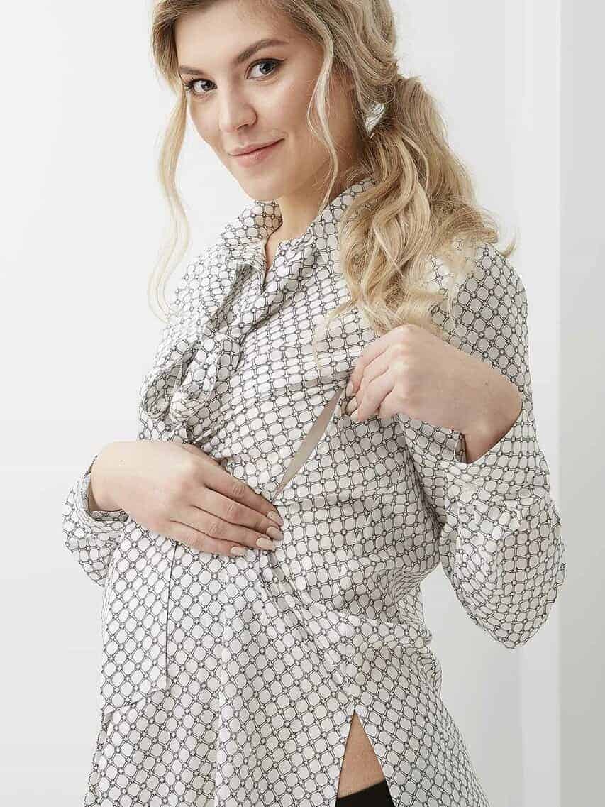 Белая блуза для беременных и кормящих мам Liliana Белая блуза для беременных и кормящих мам Liliana — изображение 2