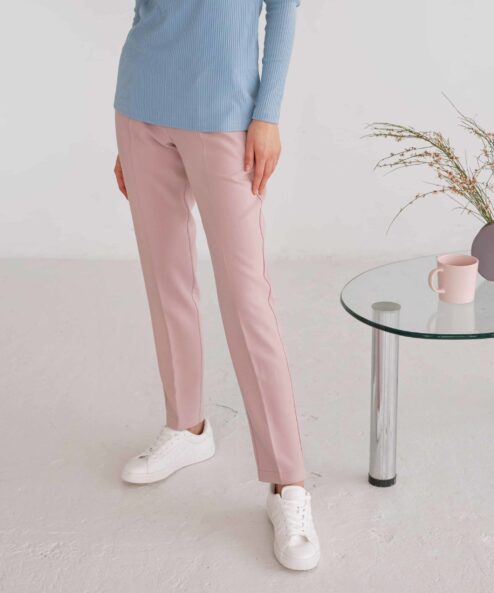 Пудровые базовые брюки для будущих и кормящих мам Eleganza — изображение 2