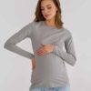 Синий лонгслив для будущих и кормящих мам Simple Весна 18