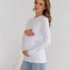 Синий лонгслив для будущих и кормящих мам Simple Весна 19