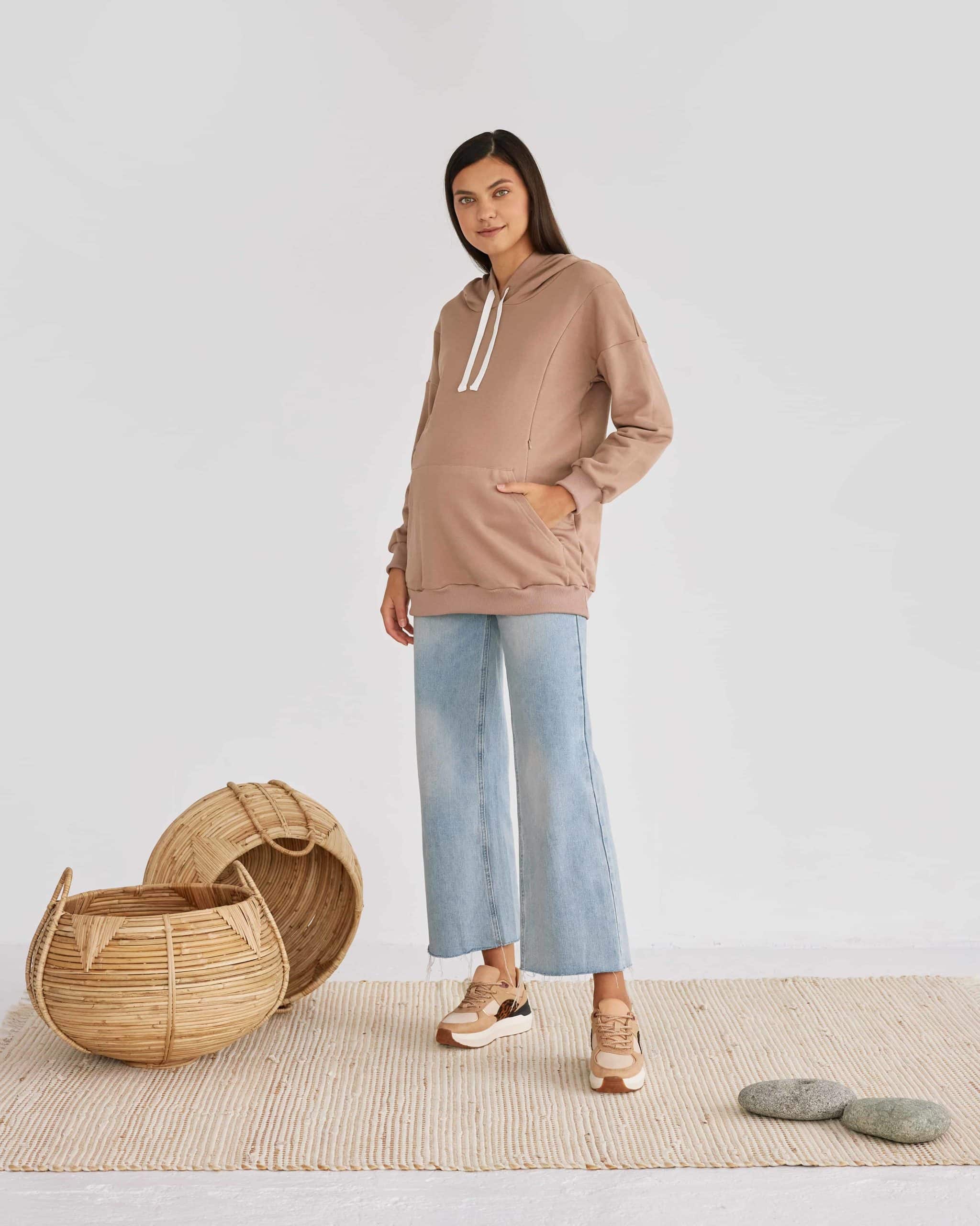 Кофейное худи для беременных и кормящих мам Kendal Кофейное худи для беременных и кормящих мам Kendal — изображение 3