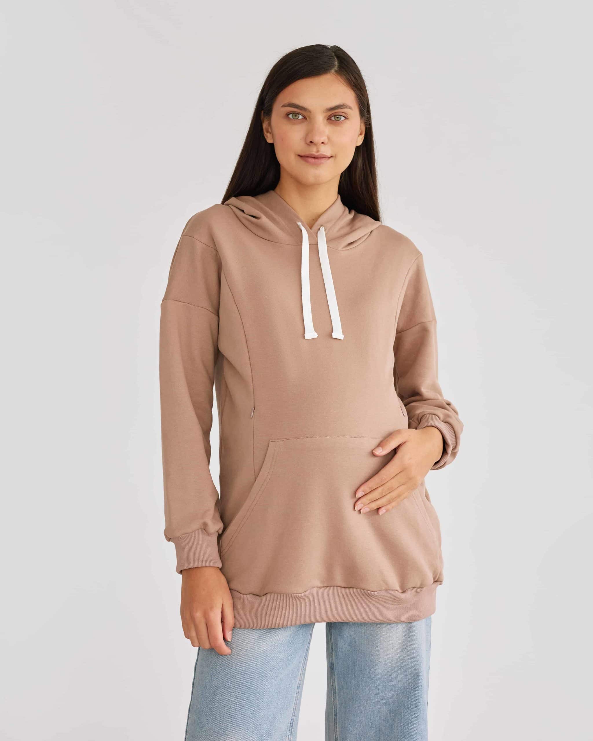 Кофейное худи для беременных и кормящих мам Kendal Кофейное худи для беременных и кормящих мам Kendal