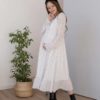 Белое платье в горошек для будущих и кормящих мам Valencia New