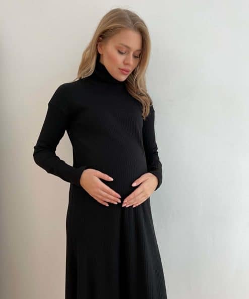 Черное платье для будущих и кормящих мам Vivien — изображение 9