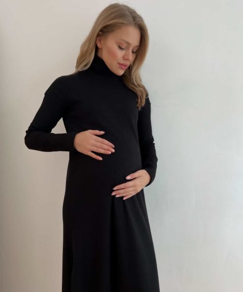 Черное платье для будущих и кормящих мам Vivien — изображение 7