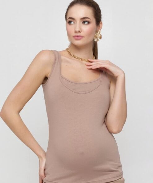 Кофейная майка для будущих и кормящих мам Ezra
