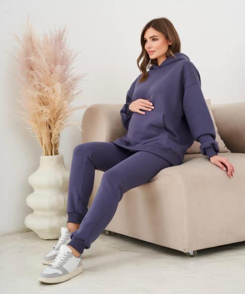 Графитовое теплое худи для будущих и кормящих мам Juna Warm — изображение 7