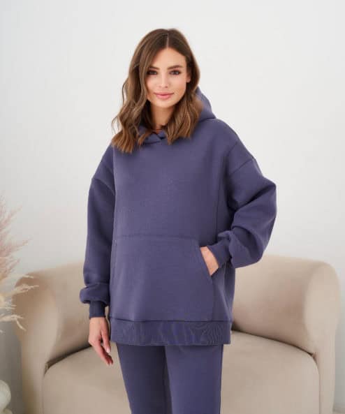 Графитовое теплое худи для будущих и кормящих мам Juna Warm