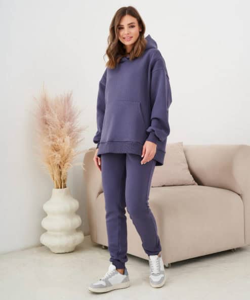 Графитовое теплое худи для будущих и кормящих мам Juna Warm — изображение 5