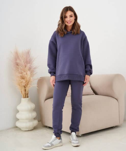 Графитовое теплое худи для будущих и кормящих мам Juna Warm — изображение 9