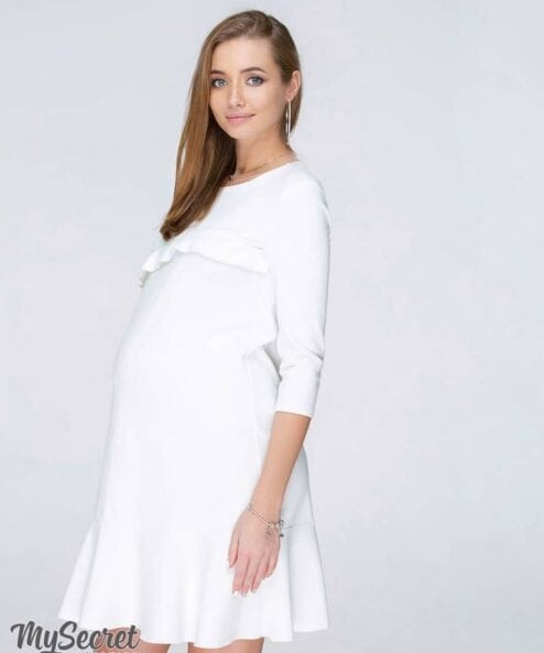 Белое платье для будущих и кормящим мам Simona — изображение 4