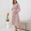 Фисташковое платье в горошек для будущих и кормящих мам Dalia Фисташковое платье в горошек для будущих и кормящих мам Dalia Весна 32