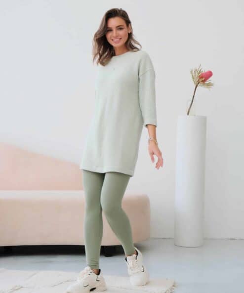 Фисташковое мини-платье для беременных и кормящих мам Luiza — изображение 7