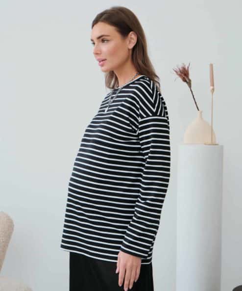 Черная тельняшка для будущих и кормящих мам Marina — изображение 8