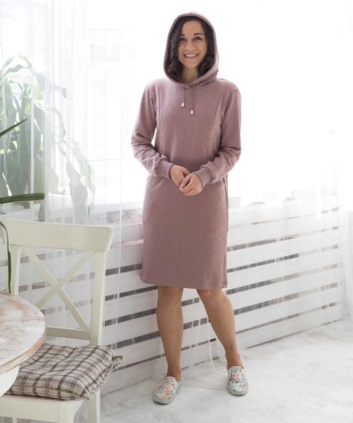 Кофейное платье для беременных и кормящих Gwen Spring — изображение 4