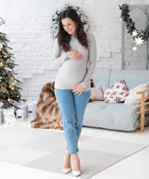 Бежевый теплый лонгслив для будущих и кормящих мам Stefania Warm Бежевый теплый лонгслив для будущих и кормящих мам Stefania Warm — изображение 2