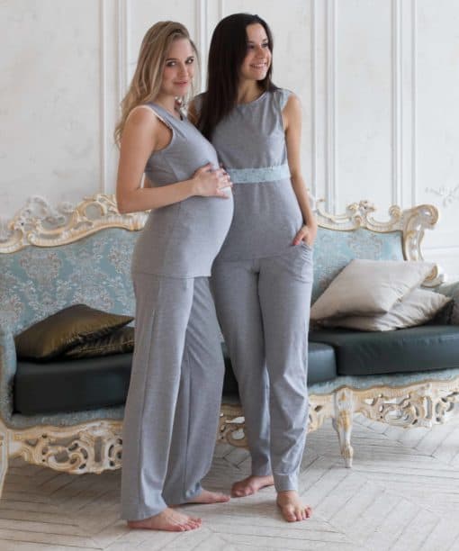 Серый топ с сиреневым кружевом для беременных и кормящих мам Sweet Mommy Серый топ с сиреневым кружевом для беременных и кормящих мам Sweet Mommy — изображение 6