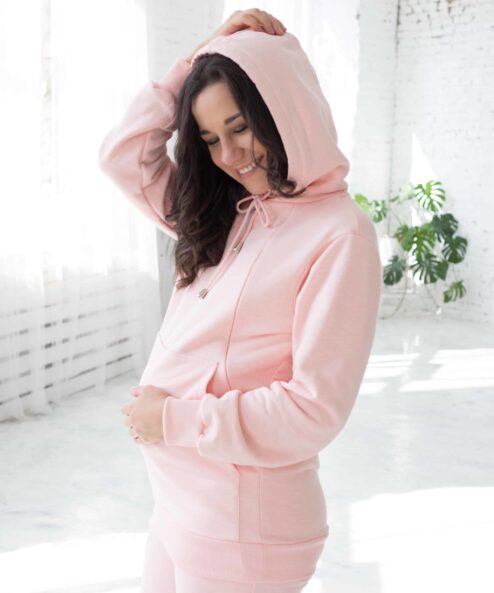Пудровое худи для будущих и кормящих мам Spring