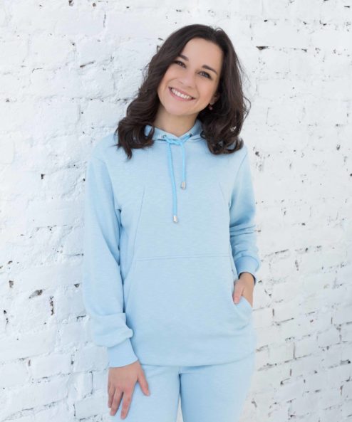 Голубое худи для будущих и кормящих мам Spring