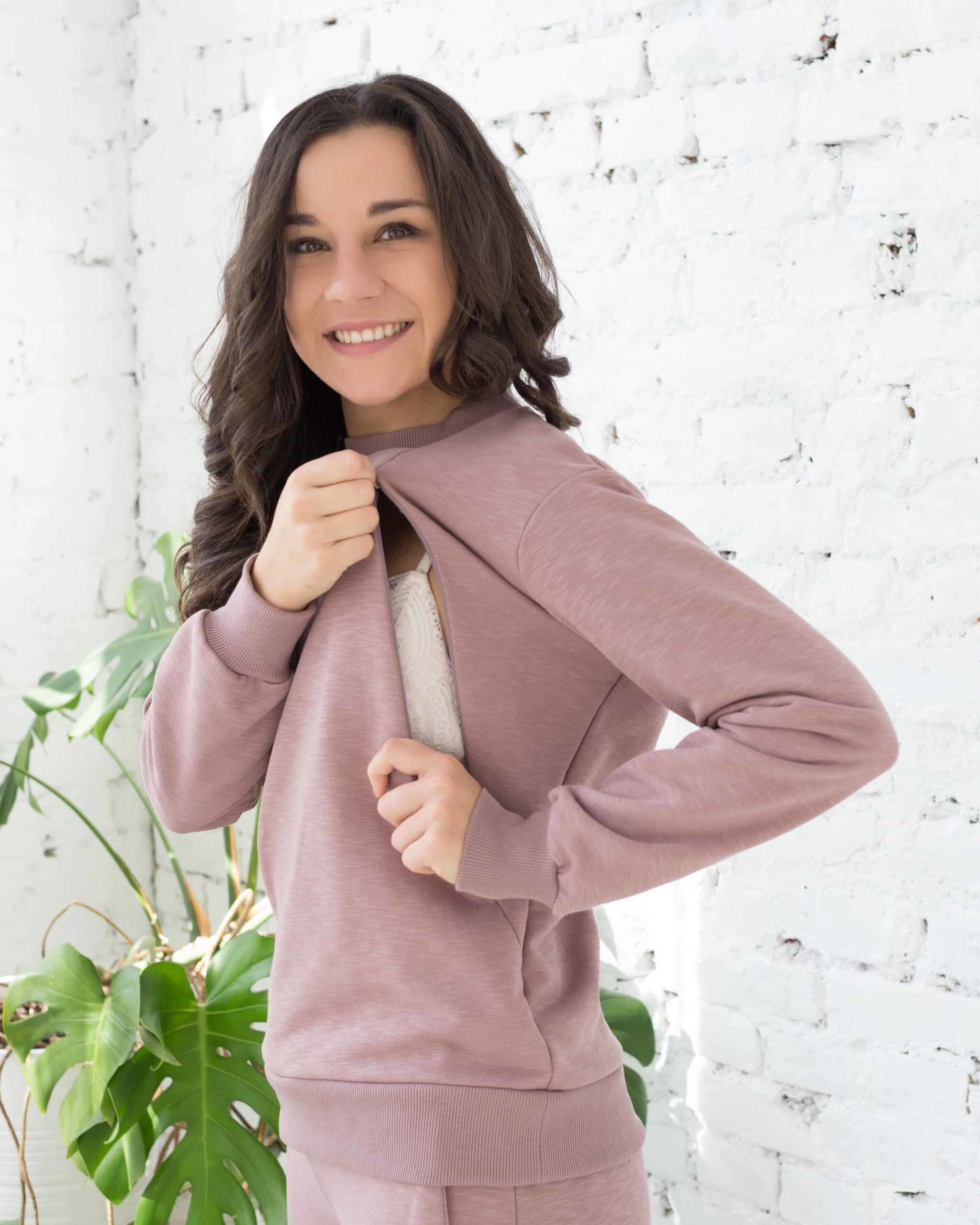 Кофейный свитшот для будущих и кормящих мам Spring Кофейный свитшот для будущих и кормящих мам Spring — изображение 3