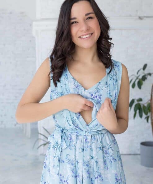 Мятное платье для будущих и кормящих мам Merci Summer Мятное платье для будущих и кормящих мам Merci Summer — изображение 2