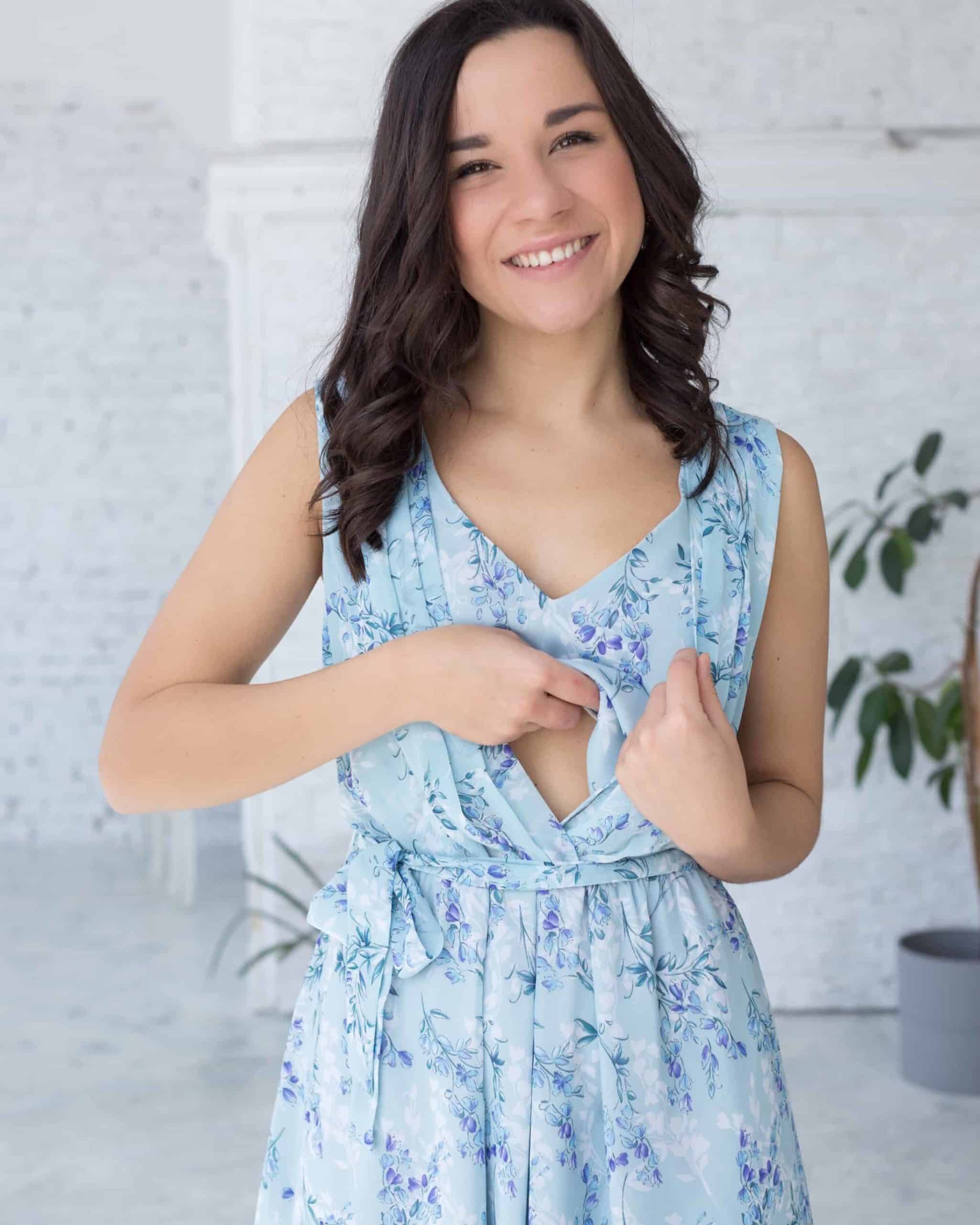 Мятное платье для будущих и кормящих мам Merci Summer Мятное платье для будущих и кормящих мам Merci Summer — изображение 2