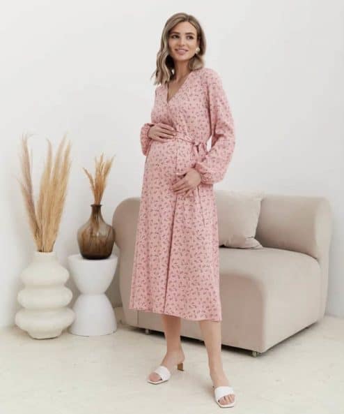 Коралловое платье для будущих и кормящих мам Dalia Коралловое платье для будущих и кормящих мам Dalia — изображение 6