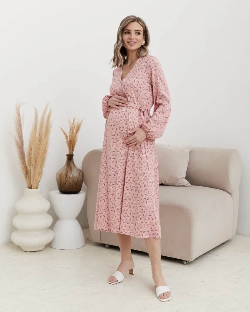 Коралловое платье для будущих и кормящих мам Dalia Коралловое платье для будущих и кормящих мам Dalia — изображение 6