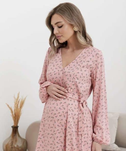 Коралловое платье для будущих и кормящих мам Dalia Коралловое платье для будущих и кормящих мам Dalia — изображение 5