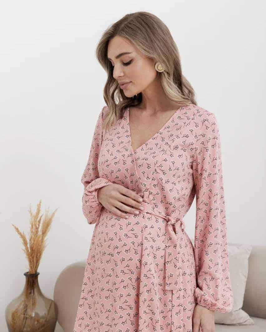 Коралловое платье для будущих и кормящих мам Dalia Коралловое платье для будущих и кормящих мам Dalia — изображение 5