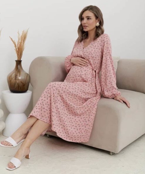 Коралловое платье для будущих и кормящих мам Dalia Коралловое платье для будущих и кормящих мам Dalia — изображение 7