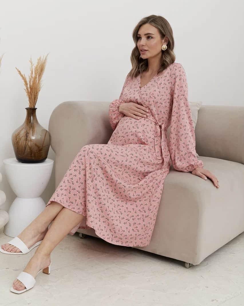 Коралловое платье для будущих и кормящих мам Dalia Коралловое платье для будущих и кормящих мам Dalia — изображение 7