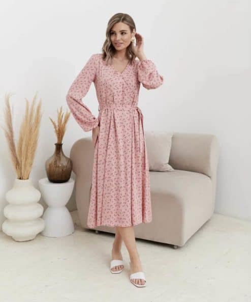 Коралловое платье для будущих и кормящих мам Dalia Коралловое платье для будущих и кормящих мам Dalia — изображение 8
