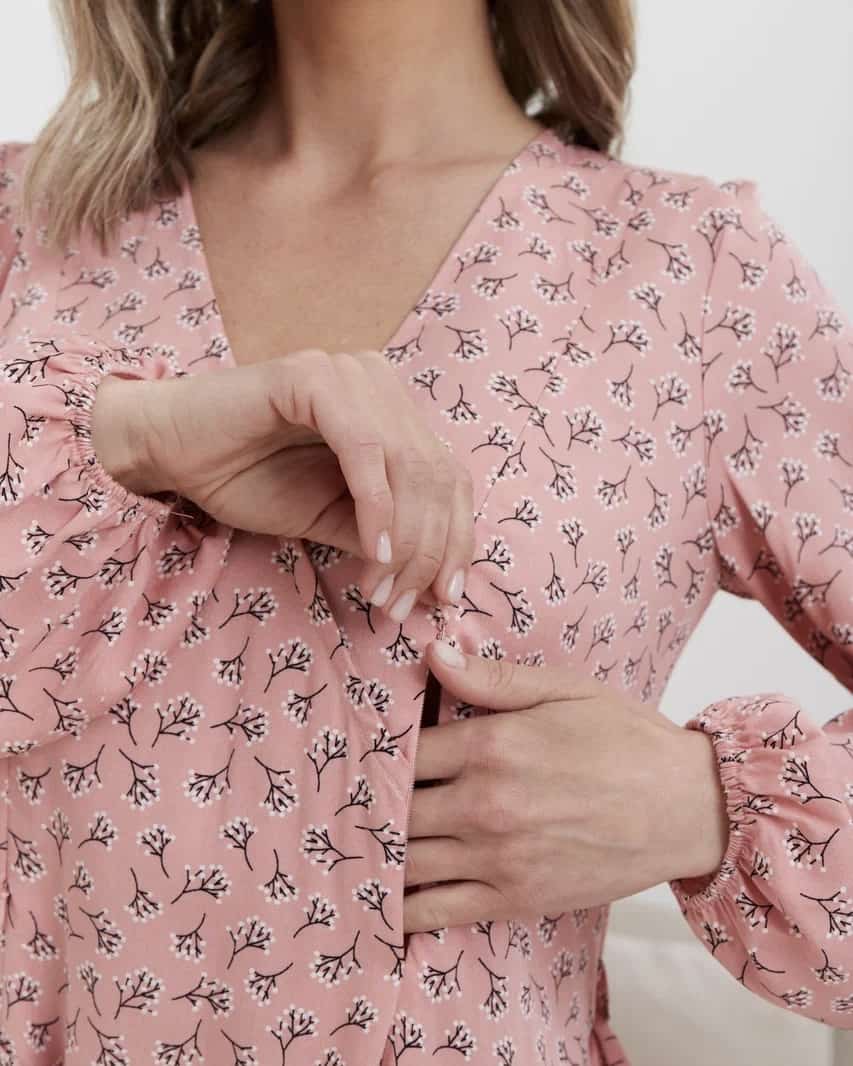 Коралловое платье для будущих и кормящих мам Dalia Коралловое платье для будущих и кормящих мам Dalia — изображение 2